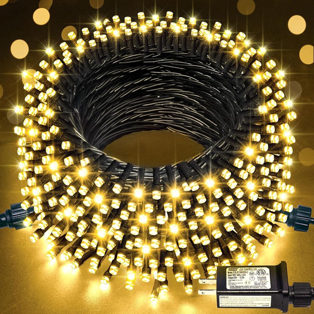 Christmas Lights Outdoor - 200 LED Warm White Outdoor/Indoor Christmas