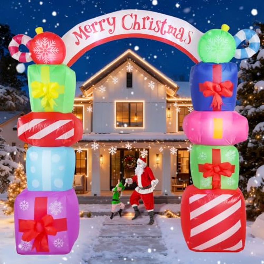 Christmas Lights Outdoor - 9FT Christmas Inflatables Decorations, Outdoor Gift
