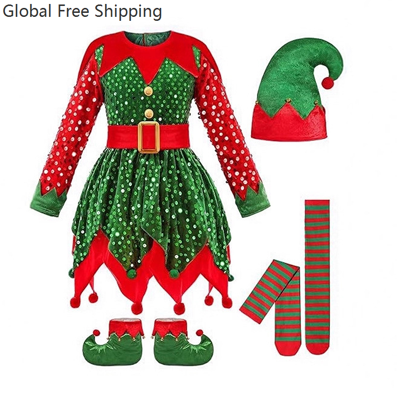 Girls Christmas Costume Set Sa - Elf Costume Christmas recensie en prijs