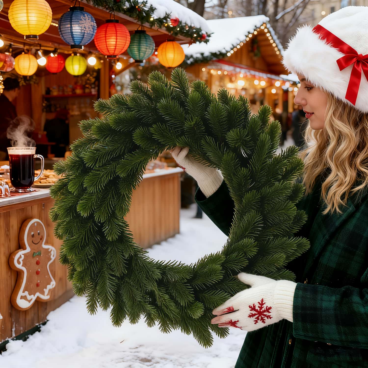 1pc Artificial Christmas Wreat - Christmas Wreath Fake recensie en prijs