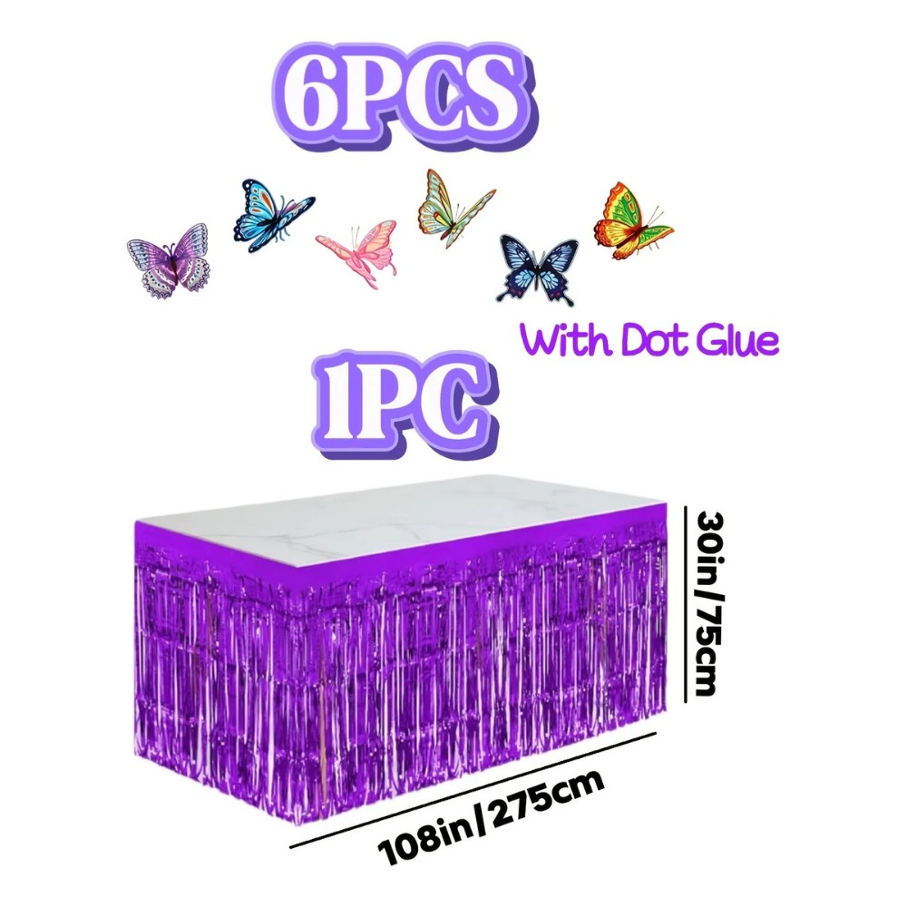 7Pcs Purple Metallic Foil Tabl - Christmas Table Runner recensie en prijs