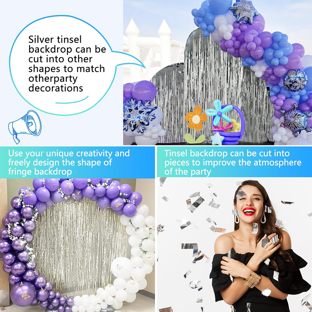 2Pack Silver Foil Curtain Back - Tinsel Garland Decoration recensie en prijs