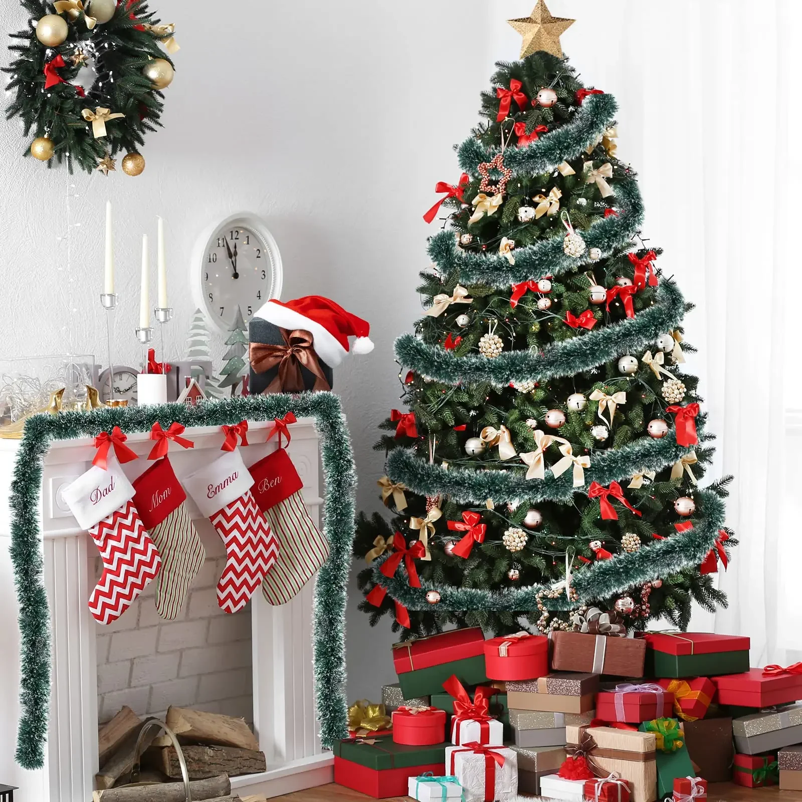 2/40m Christmas Tinsel Ribbons - Tinsel Garland Decoration recensie en prijs