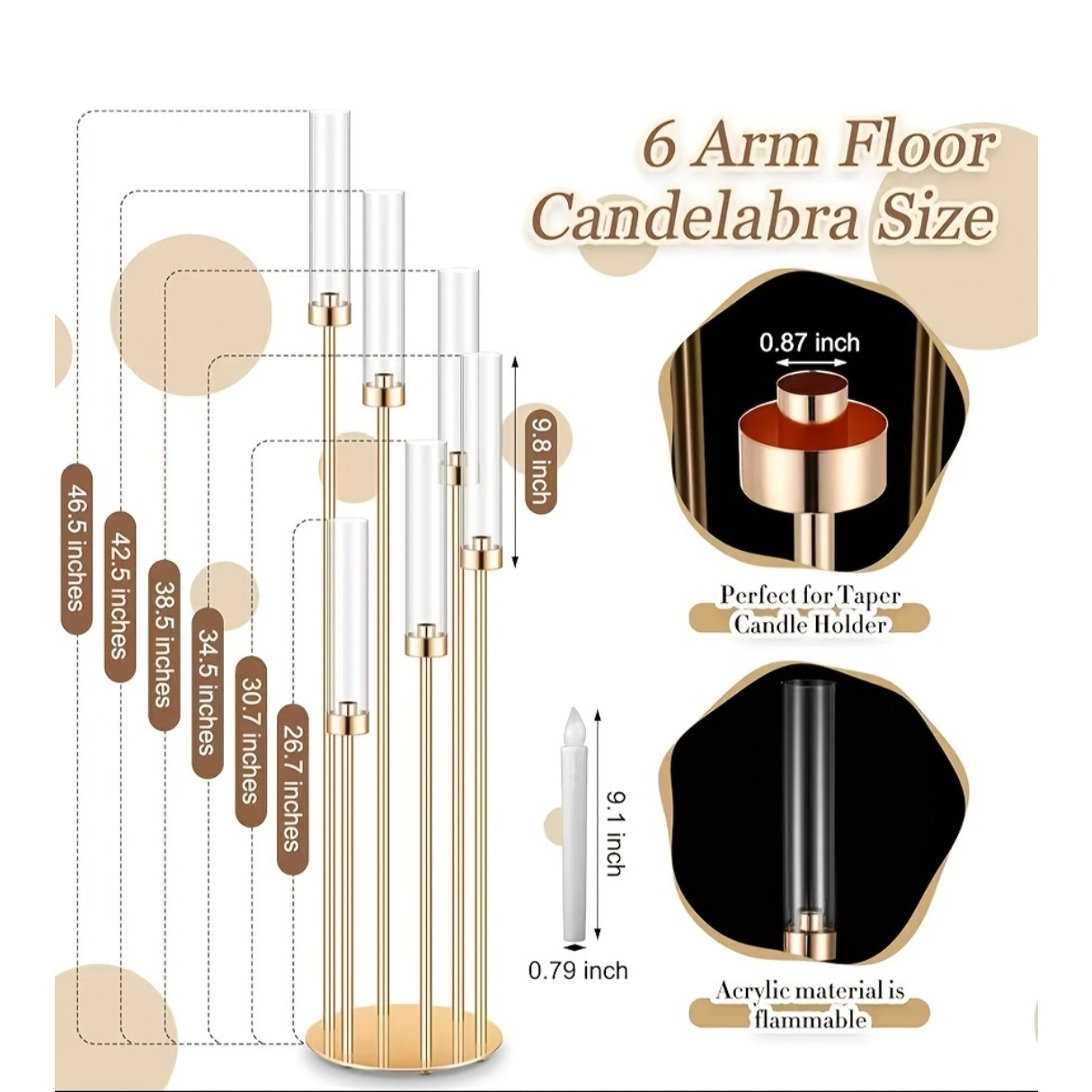 2 Sets Floor Candelabra 6 Arms - Holiday Candle Set recensie en prijs