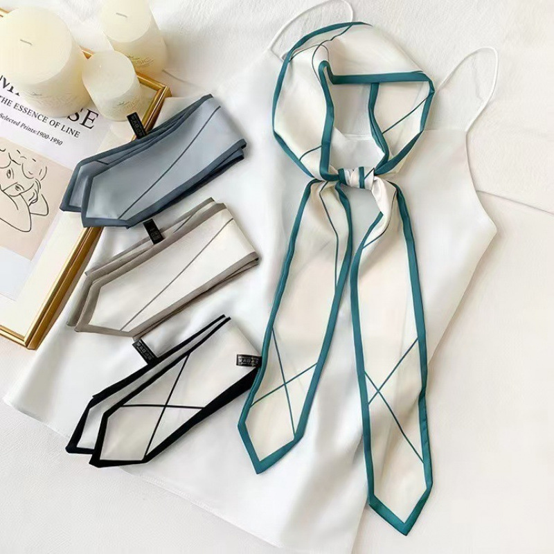 Versatile silk scarf, thin, lo - Ribbon Bow Gift recensie en prijs