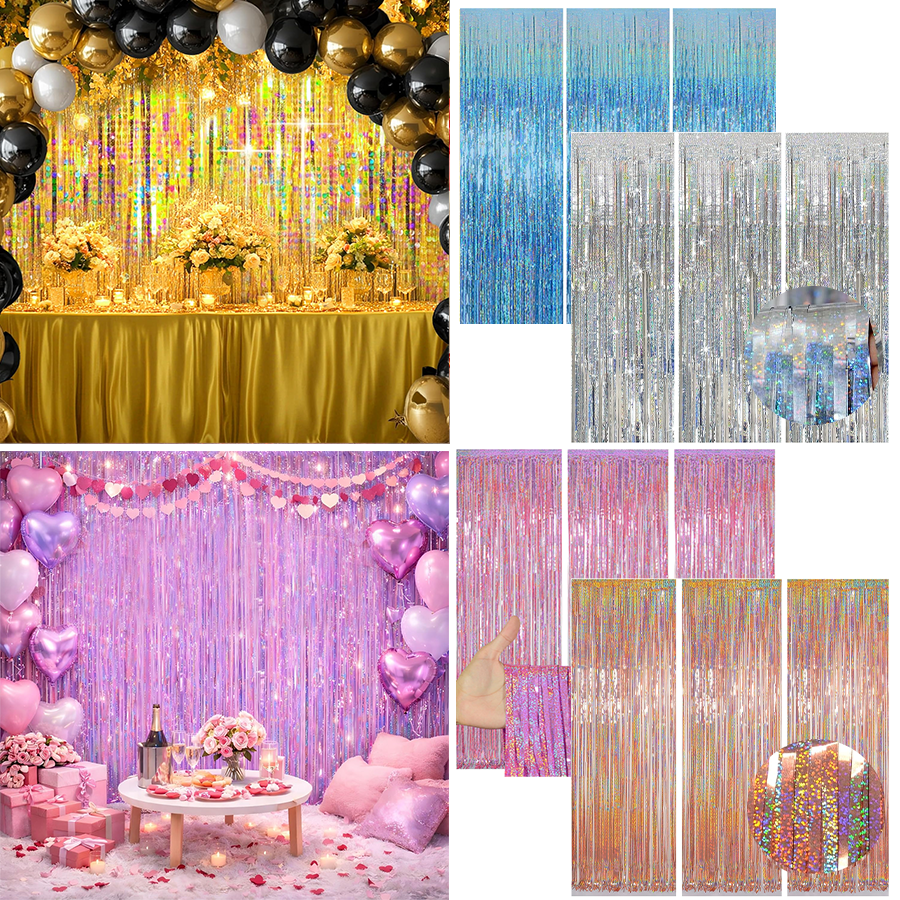 1/2/3Pack Glitter Party Backdr - Tinsel Garland Decoration recensie en prijs