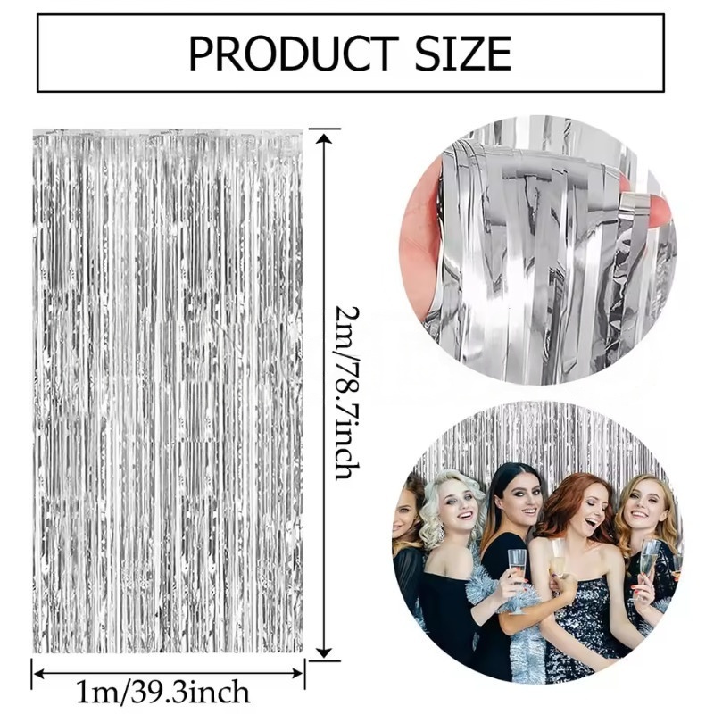1/2/3Pack Glitter Party Backdr - Tinsel Garland Decoration recensie en prijs