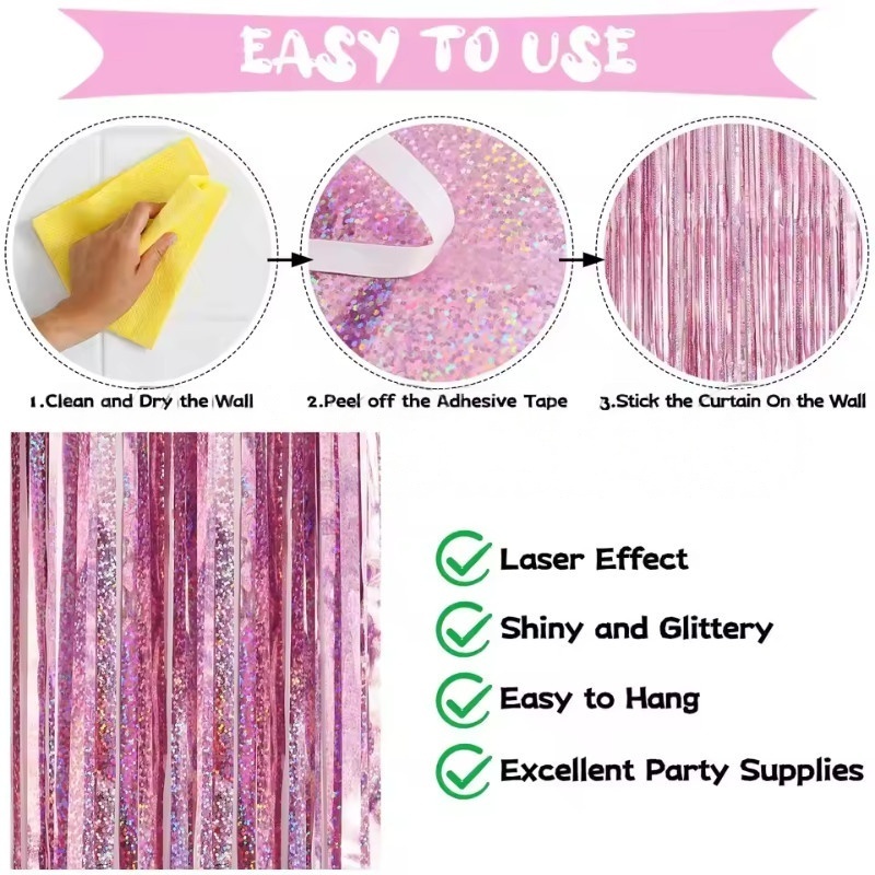 1/2/3Pack Glitter Party Backdr - Tinsel Garland Decoration recensie en prijs