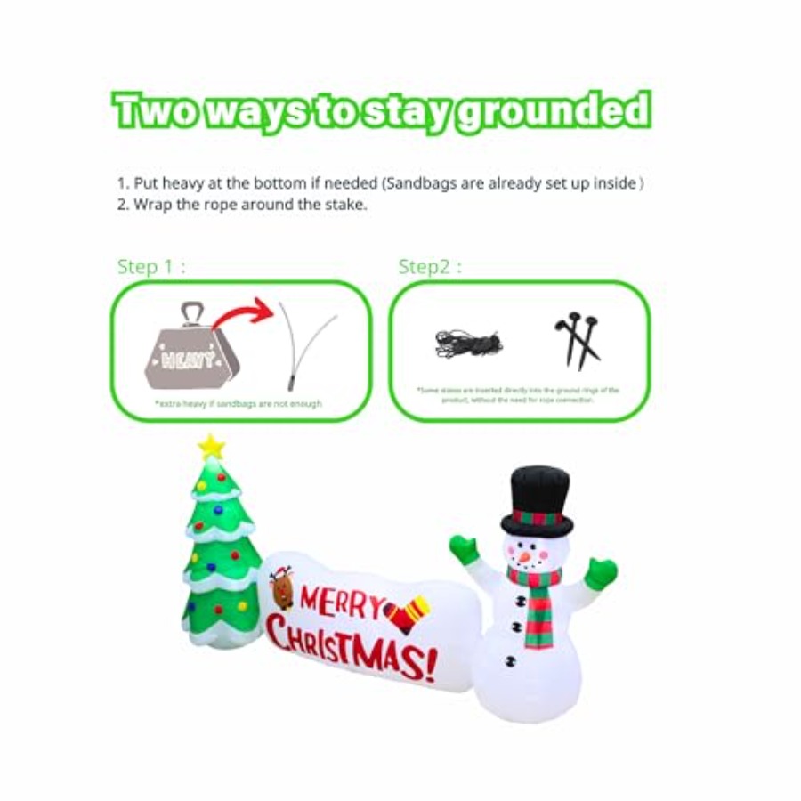 10FT Inflatable Snowman with T - Christmas Lights Outdoor recensie en prijs
