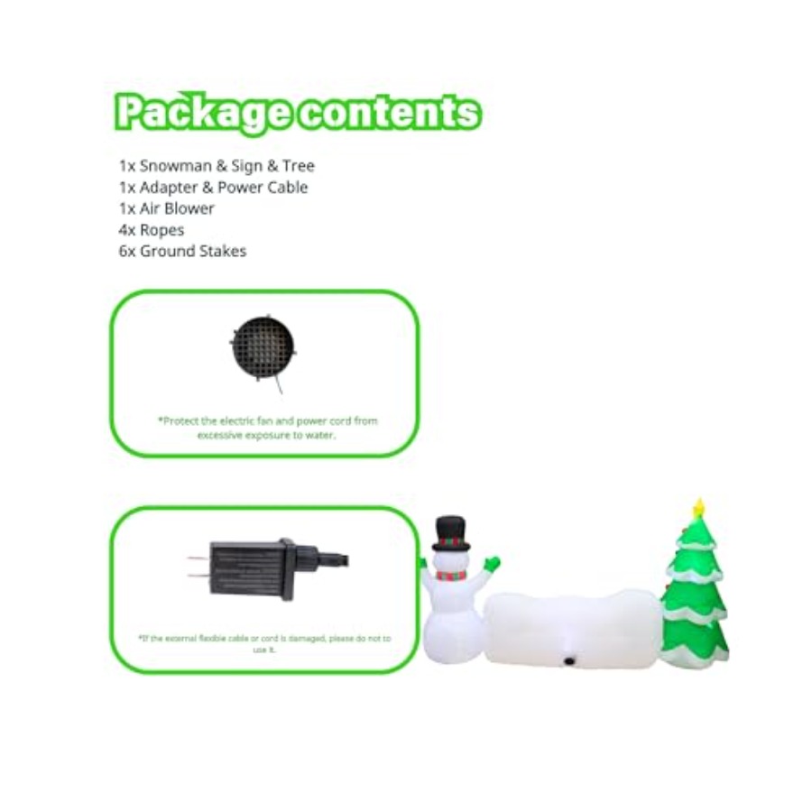 10FT Inflatable Snowman with T - Christmas Lights Outdoor recensie en prijs