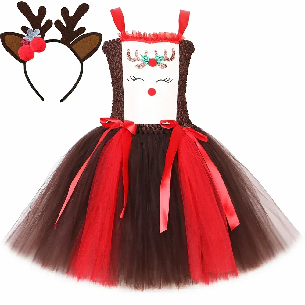 Christmas Party Tutu Dress Rud - Reindeer Antlers Headband recensie en prijs