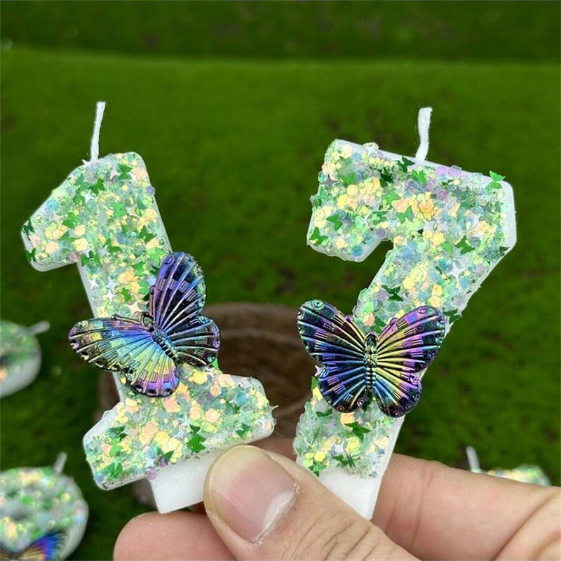 1Pc Green Sequins Number 0-9 B - Holiday Candle Set recensie en prijs