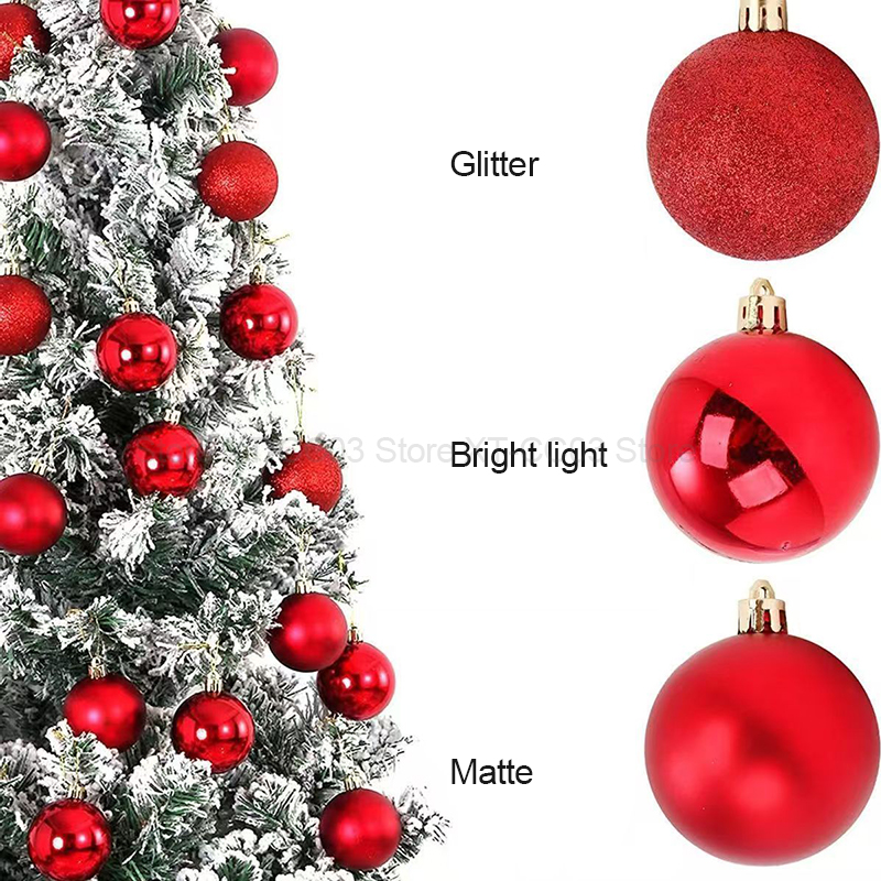 1-8Pcs 3/4/6/8cm Red Christmas - Ornament Ball Set recensie en prijs