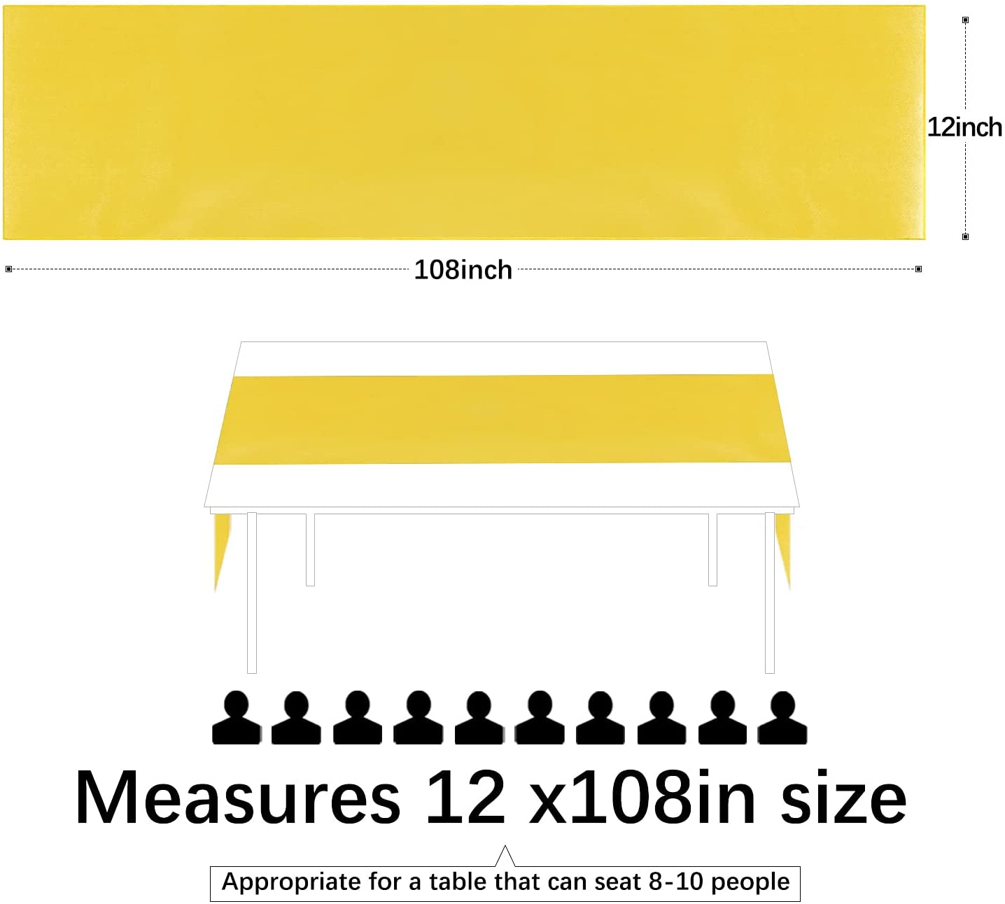 12x108 Inch Satin Wedding Tabl - Christmas Table Runner recensie en prijs