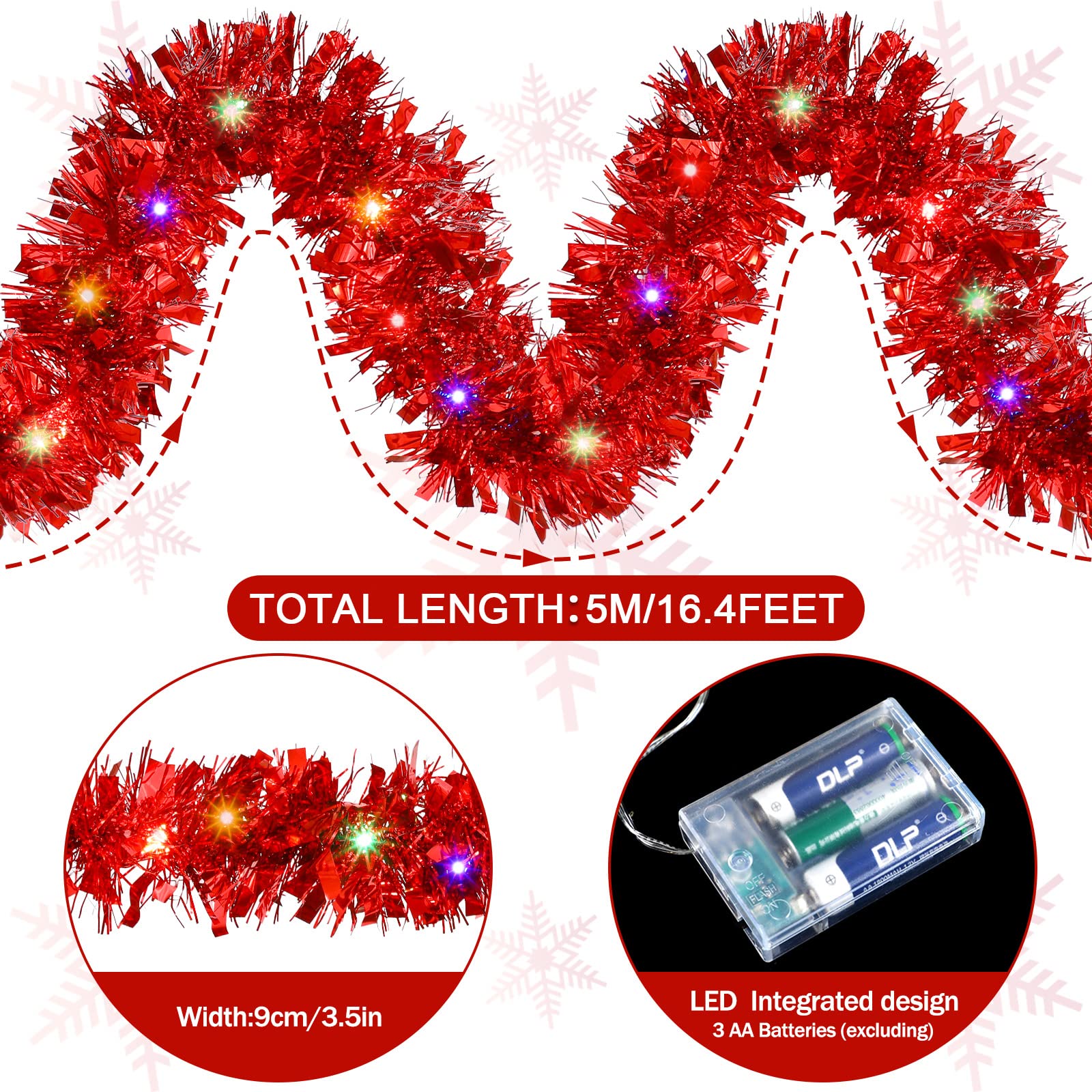 1/3pcs 5M Christmas Tinsel Gar - Tinsel Garland Decoration recensie en prijs