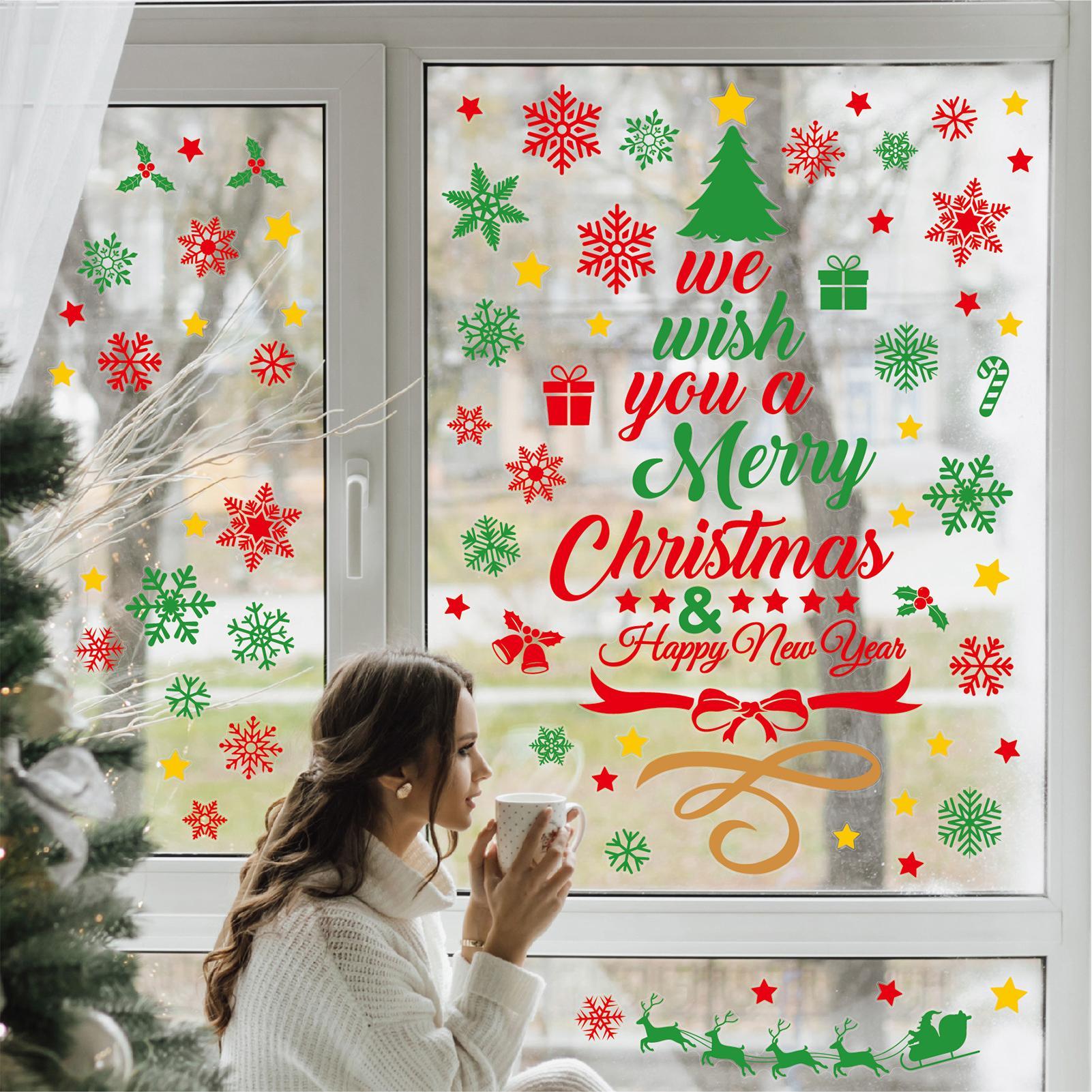 3 Pieces Christmas wall sticke - Snowflake Window Decal recensie en prijs