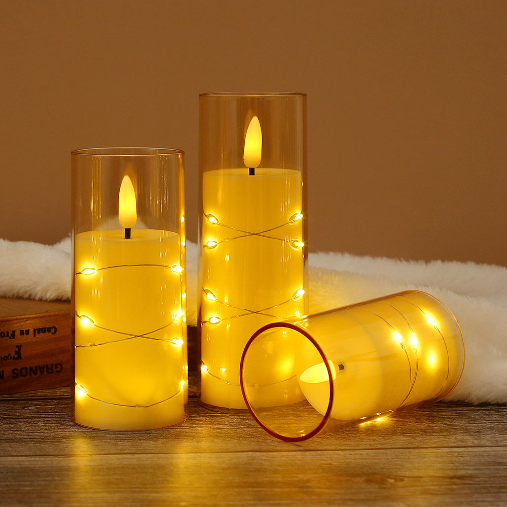 3pcs/set LED Copper Wire Flame - Holiday Candle Set recensie en prijs
