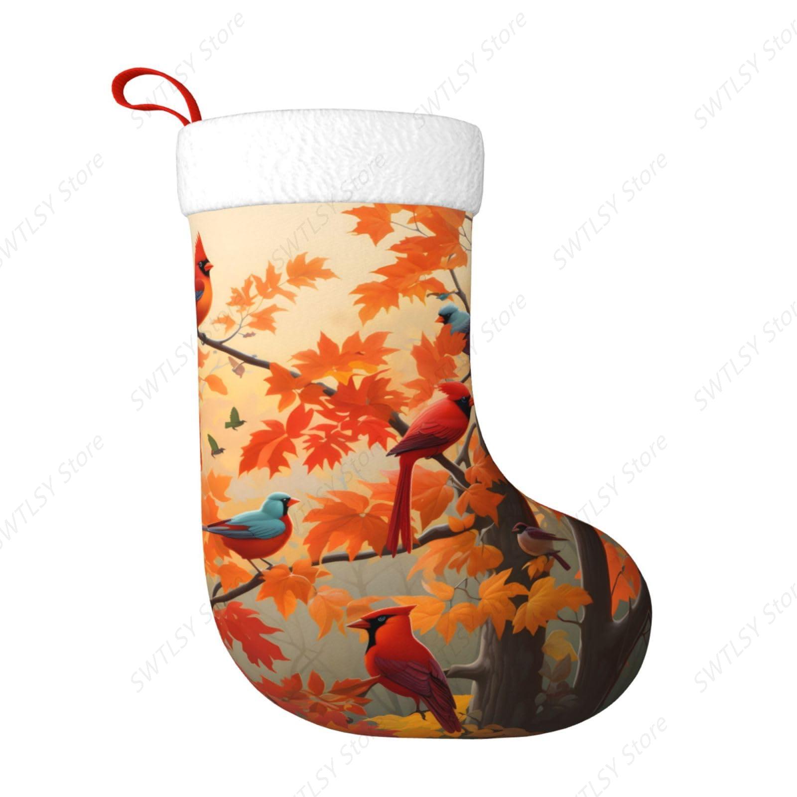 Fall Cardinal Birds and Maple- - Christmas Stocking Hanging recensie en prijs
