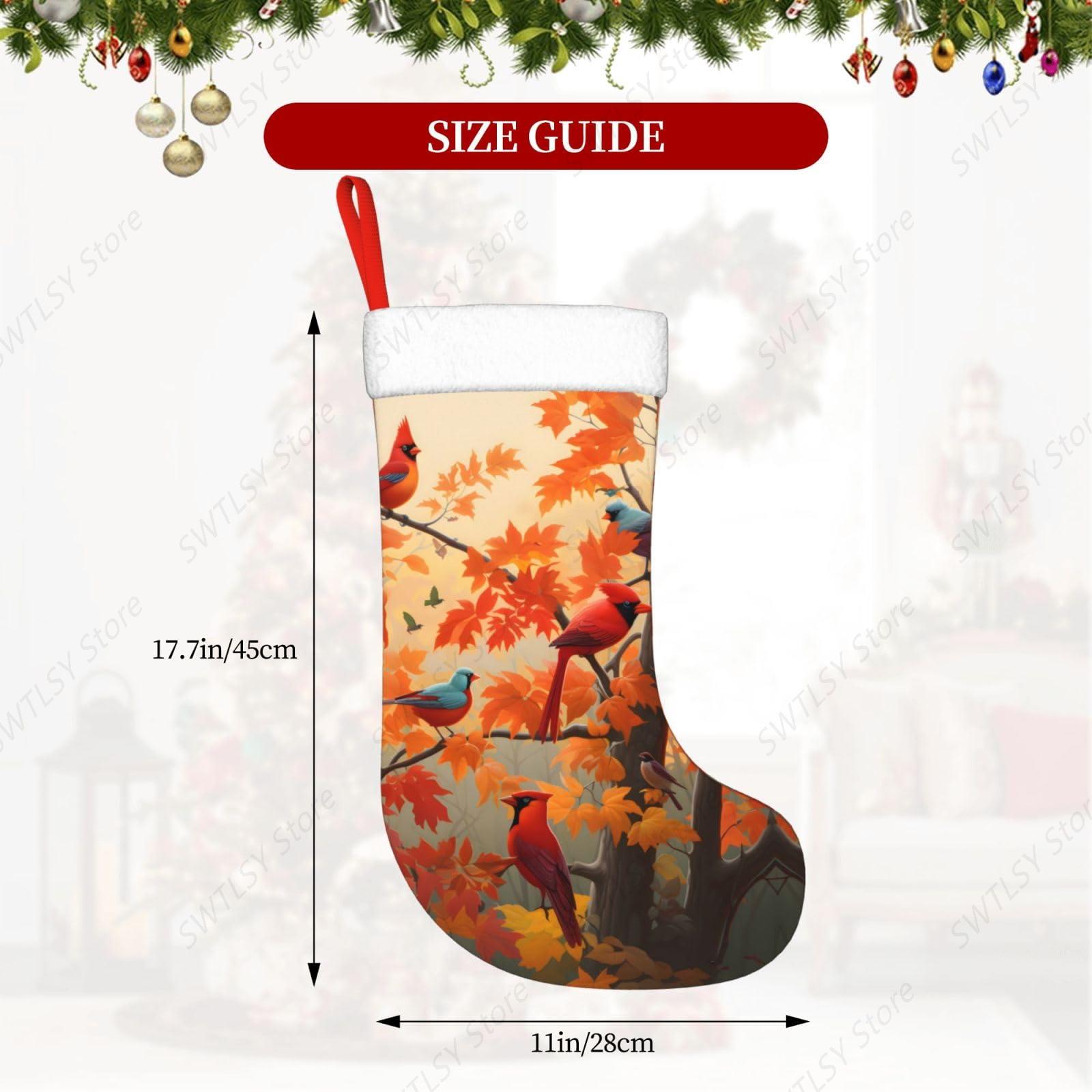 Fall Cardinal Birds and Maple- - Christmas Stocking Hanging recensie en prijs
