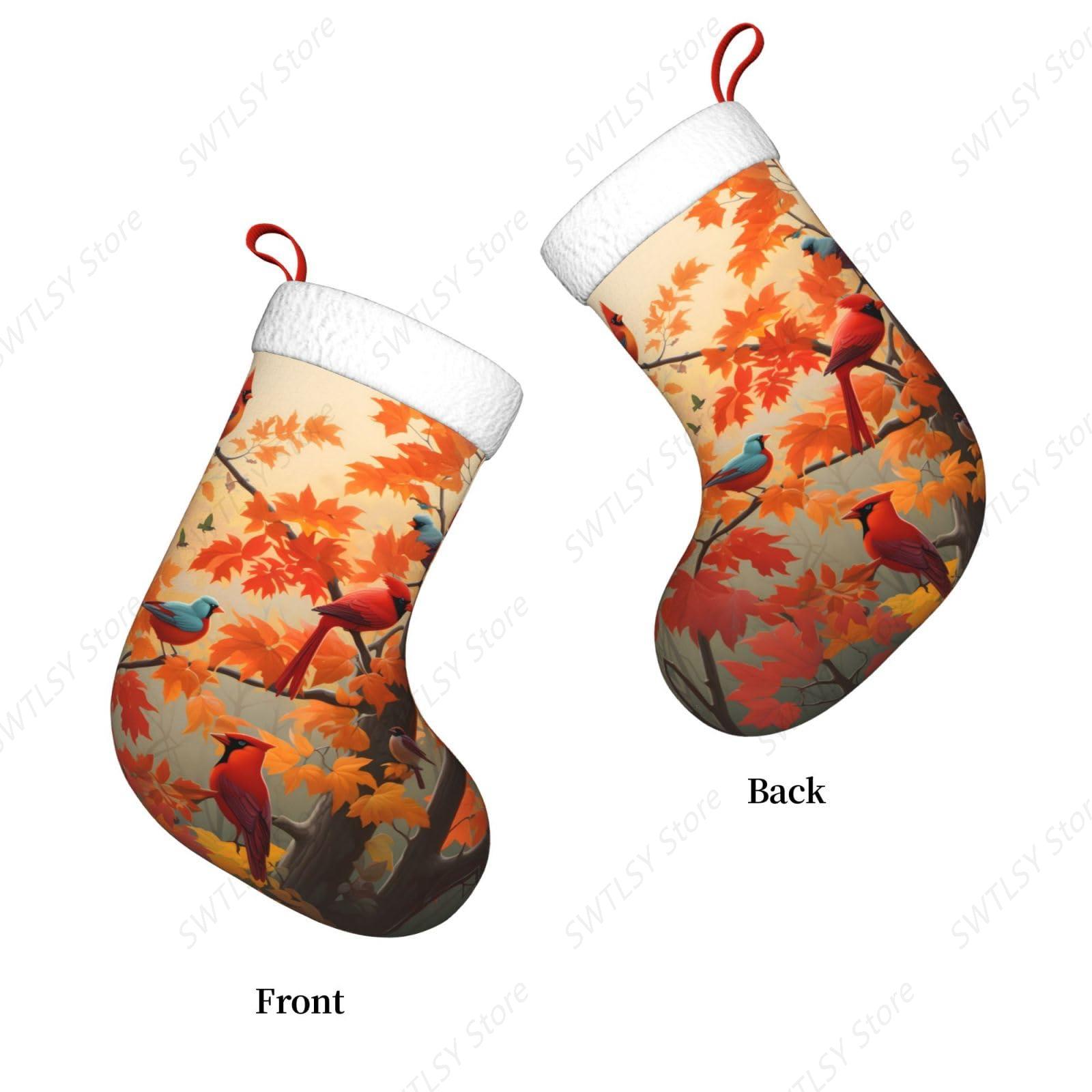 Fall Cardinal Birds and Maple- - Christmas Stocking Hanging recensie en prijs