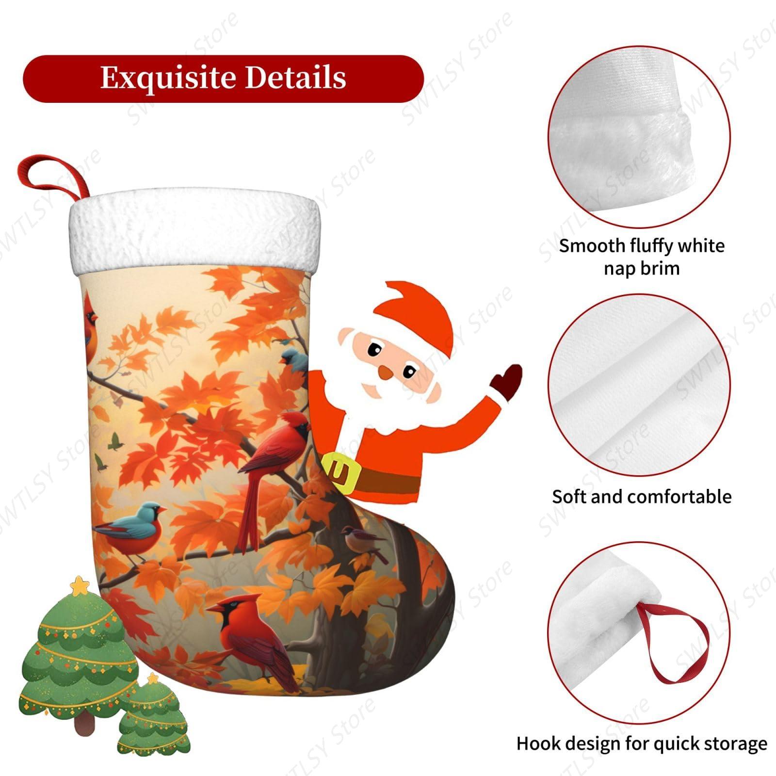 Fall Cardinal Birds and Maple- - Christmas Stocking Hanging recensie en prijs