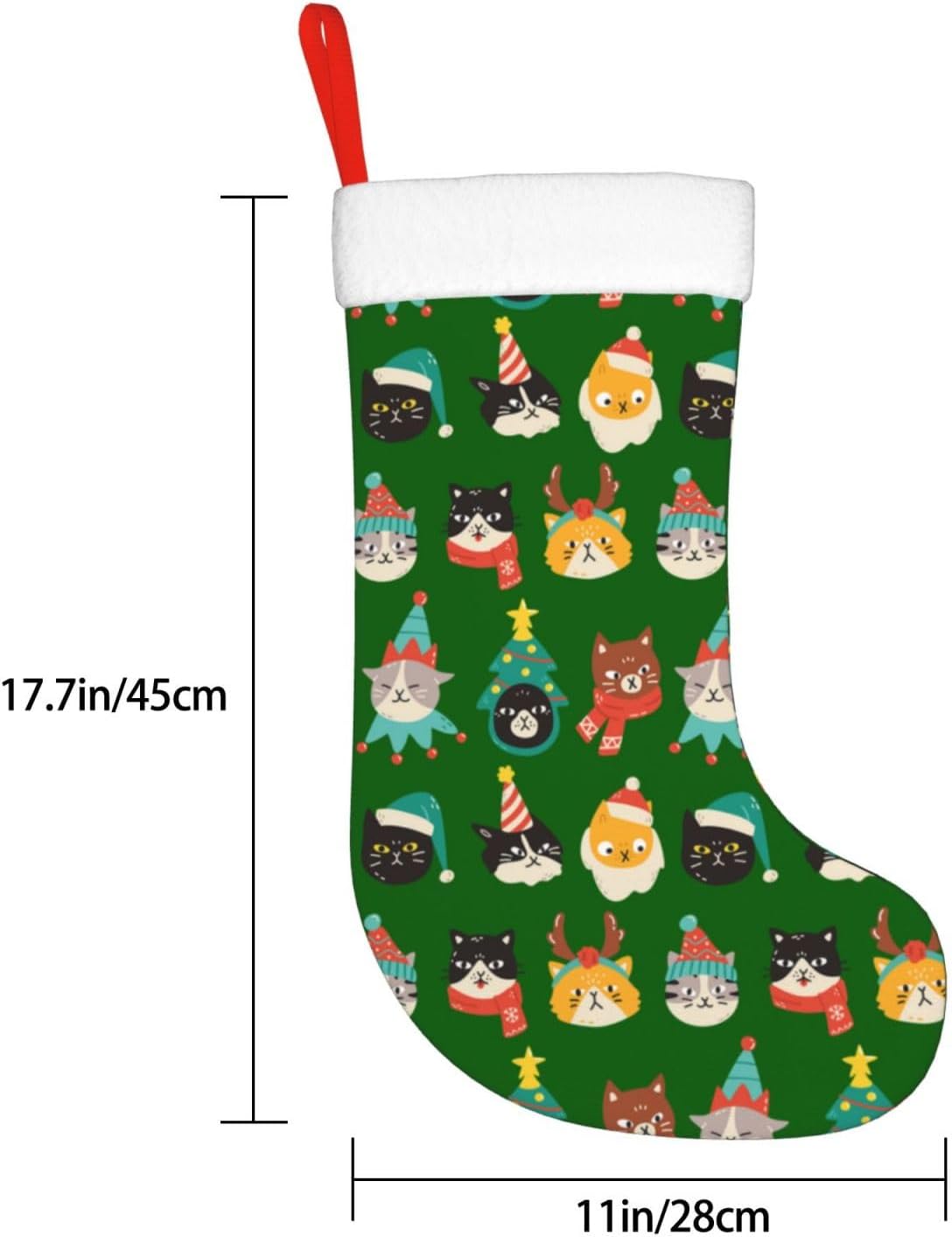Cute Cats Green Christmas Stoc - Christmas Stocking Hanging recensie en prijs